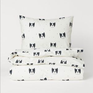 H&M Twin Dog duvet cover and sham